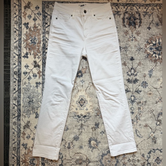 PAIGE Women's Jacqueline Straight Crisp White Ankle Jeans - Picture 4 of 8